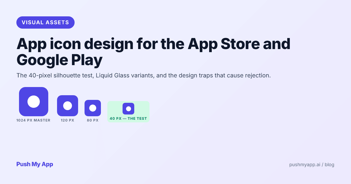 App Icon Design Guide for the App Store and Google Play — 2026 from the Push My App team.